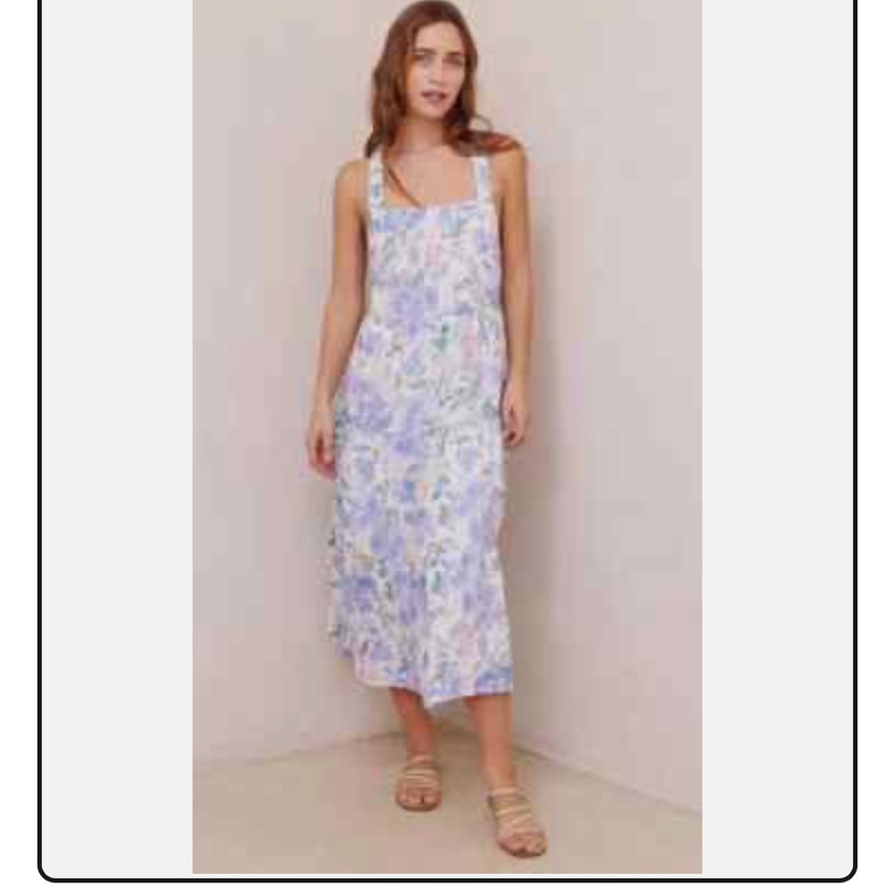 Anthropologie Bella Dahl Scrunch Strap Linen Midi Dress